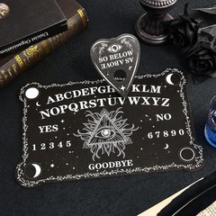 Black Wooden Ouija Board Game Spirit Hunt Planchette Accessories Games Supplies