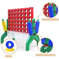 Giant 4-in-A-Row Connect Game – 1.9 FT Jumbo Indoor Outdoor Family Fun, Kids & A