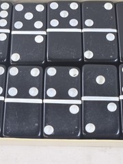 Vintage Marblelike Super Thick Dominoes Game Set Made in USA Traditional Tile