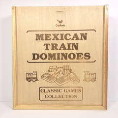 Cardinal Classic Collection Mexican Train Dominoes Wood Box Complete Game