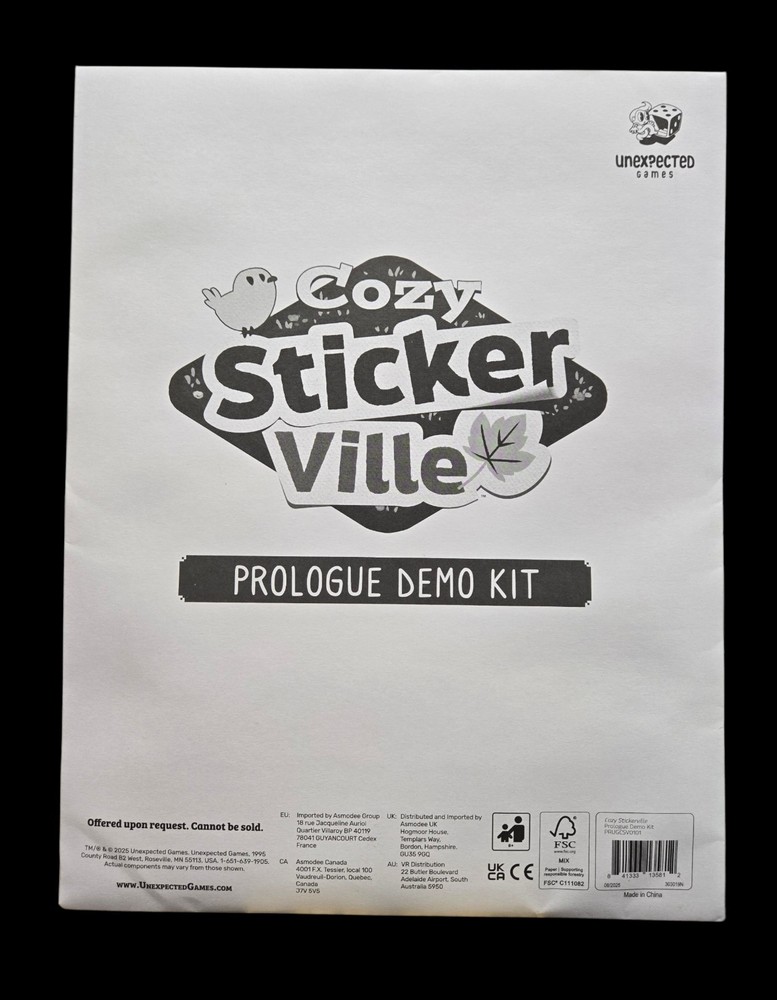 Cozy Stickerville Prologue Demo Kit.NEW SEALED