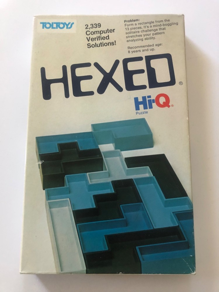 Vintage HEXED Toltoys 1977 HI-Q Puzzle 8 Years Up Over 2000 Solutions Complete