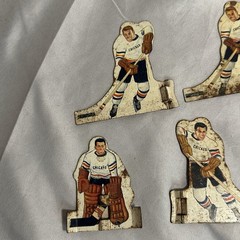 1970s Original Coleco Table hockey players – Chicago Blackhawks Set Of 6 W Puck