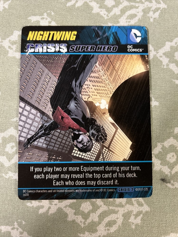 2015 DC Comics Crisis 2 Deck Game Nightwing Oversize Crisis Super Hero Card!
