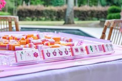 Premium American Mahjong Set 160pcs – Champagne Orange TILES + MAT