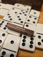 Alex Cramer ‘Cabin Club’ Classic Domino Set with Black Walnut Case – RARE