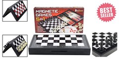 Compact 5-in-1 Magnetic Board Game Set – Perfect for Trips & Vacation Fun