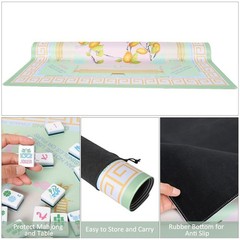 Printed American Learning Mahjong Mat (33âx33â), Anti-slip, Noise-reducing,