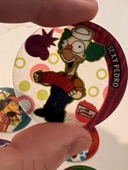 Rare Lot 12 Mexico THE SIMPSONS Tazos Moe Otto Todd Clear Shiny Collector Pogs