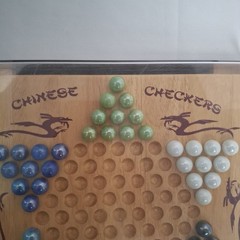 The Woodfield Collection CHINESE CHECKERS Wooden Game Board & Marbles 2001