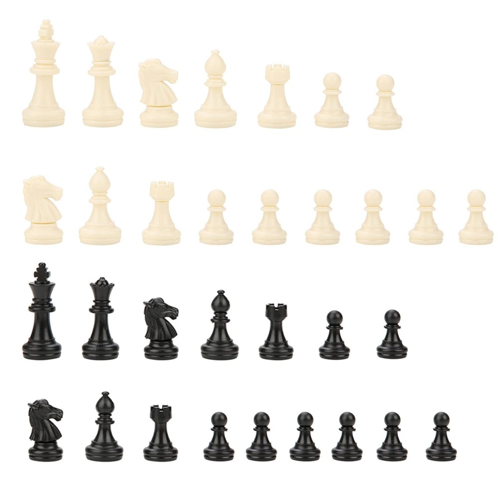 Tournament Chess Set 32 Black & White Pieces 1.93Inch 49mm Tall Standard Plas…