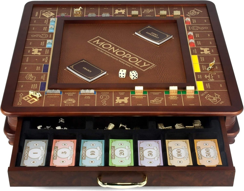 CLEARANCE – WS GAME Monopoly Luxury, Walnut Collector’s Set (US Edition)