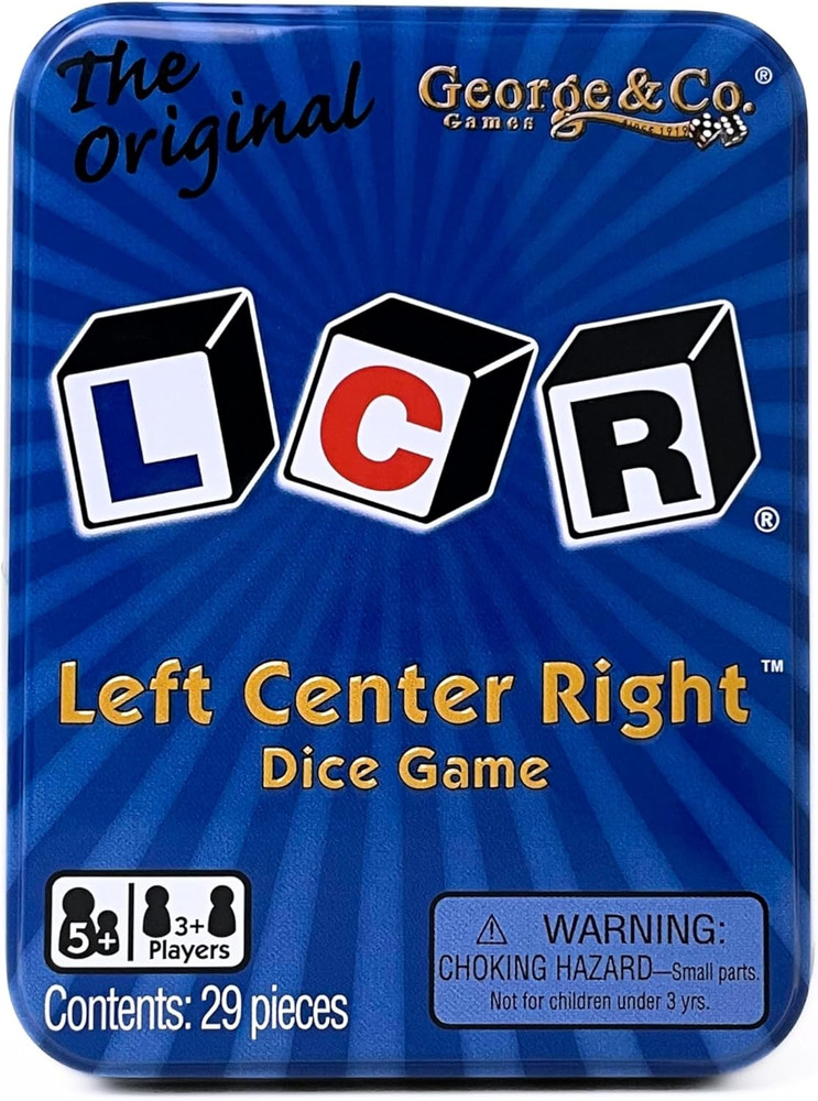 ® Left Center Right™ Dice Game – Blue Tin
