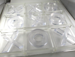 tic tac toe acrylic large 14″ x 14″coffee table set decorative, games, props