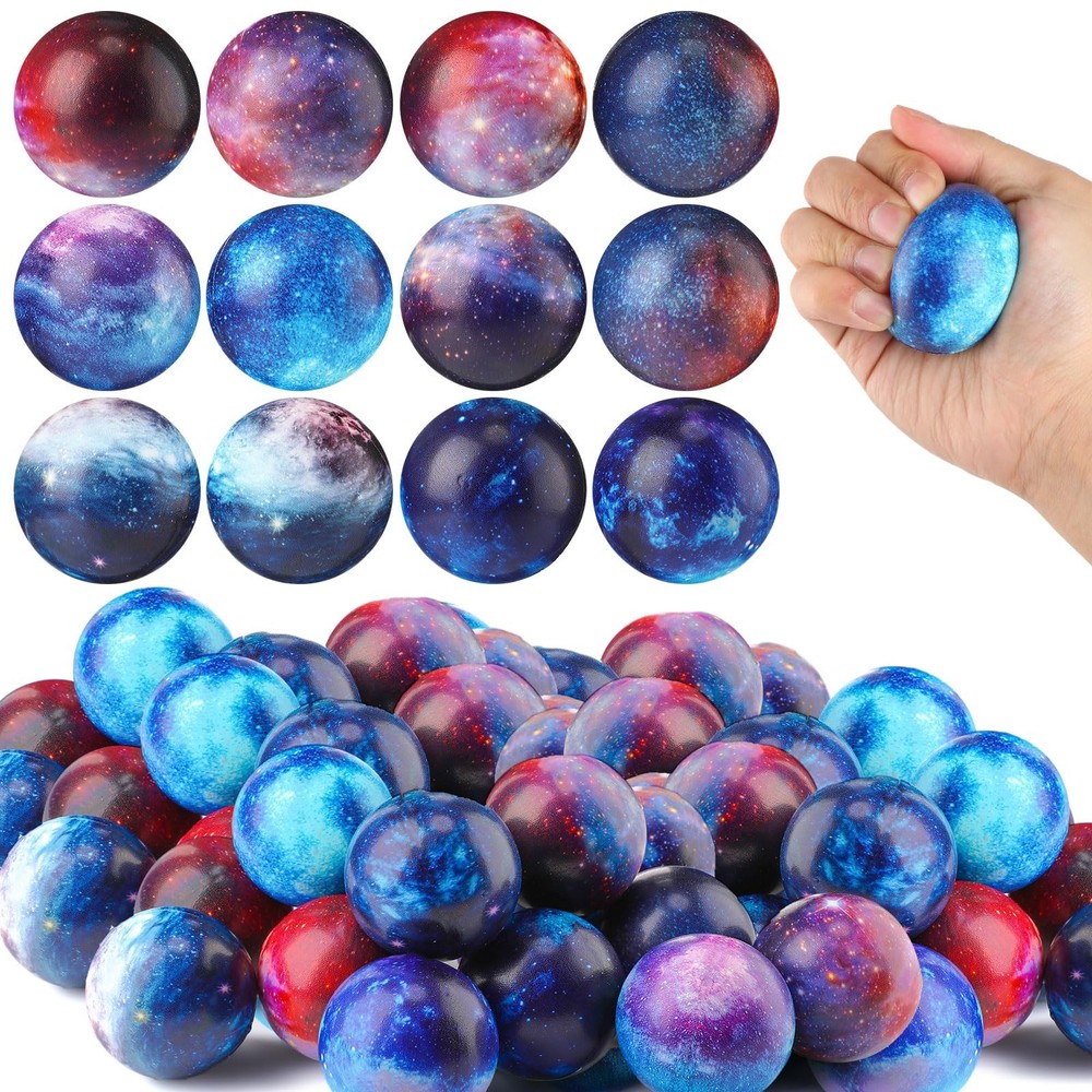 Stress Ball 150 Pcs 2 Inch Galaxy Foam Squeeze Fidget Toy Bulk Libima Adult
