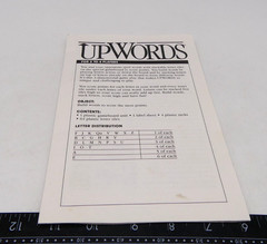 1988 Upwords Board Game Instruction Manual Part Only Milton Bradley