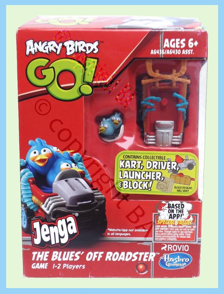 Angry Birds GO The BLUES Off Roadster Kart Jenga Launch Collectible Game Hasbro