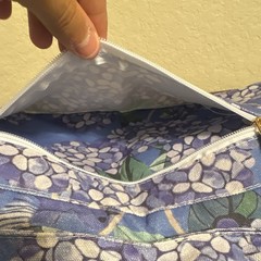 Mah Jong Mahjong Blue Floral Zippered Carrying Case Bag with Handles