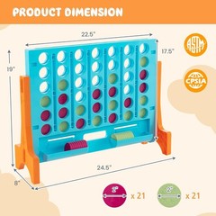 Giant 4-In-A-Row, Wall Mounted & Tabletop Four Connect Game, Indoor Outdoor Boar
