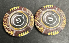 8 FIVE CREDIT TOKENS COINS Netrunner LCG 2012 Core Set Replacement Parts Pieces