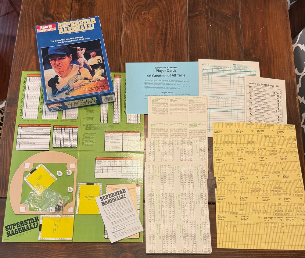 Superstar Baseball Board Game Sports Illustrated 1978 Avalon Hill NEW Open Box