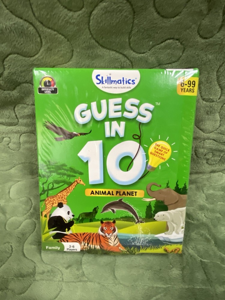 Guess in 10 Animal Planet, Card Game, Skillmatics, Sealed, 6-99 Years