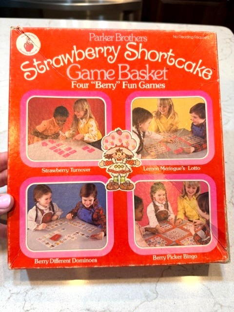 Vintage Strawberry Shortcake Game Basket 4 In 1 Game Complete Set 1981 Great Cd!