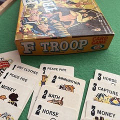 VINTAGE 1965 F TROOP MINI-BOARD CARD GAME, ABC TV Ideal 43 cards nice shape