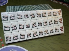 Luxury American Mahjong Set | Green Stripe Tiles + Golf Playing Mat | New