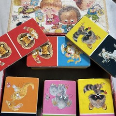 Vintage Whitman Cardboard Animal Dominoes For Kids New 1976