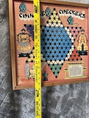 Vintage Whitman #5334 Chinese Checkers Game Board – 1944 – Wood Frame Lithograph