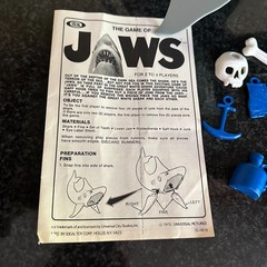 Vtg Jaws 1975 Game by Ideal Toy – Shark, Manual, 7 Pieces Universal Movie Retro*