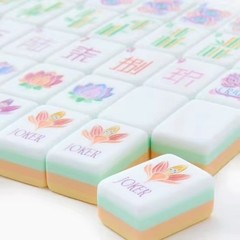NEW! Vibrant Layered Mahjong Tiles – Full American Set 160Tiles -Yellow Lion