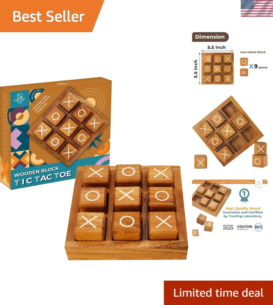 Rustic Wooden Tic Tac Toe Game – Perfect Coffee Table Decor & Gift Idea