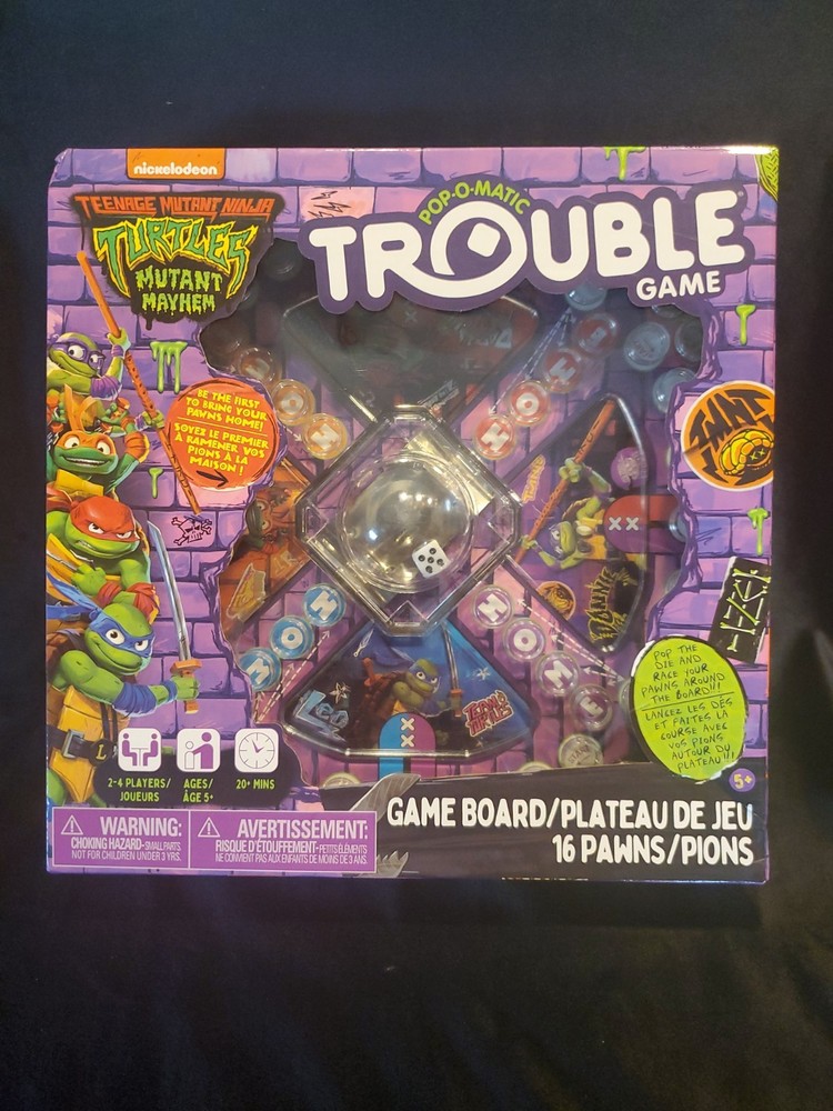 Teenage Mutant Ninja Turtles Mutant Mayhem Pop‑O‑Matic Trouble Board Game ~ NEW!