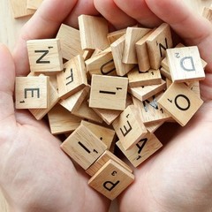 500Pcs Wooden Scrabble Tiles Wood Alphabet Letters for DIY Crafts Crossword Game