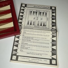 Vintage Antique Cardinal Compact Travel Backgammon Set (Including Manual)