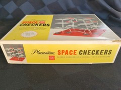 Vintage 1965 SPACE CHECKERS by PLEASANTIME #1350 Space Age 3D