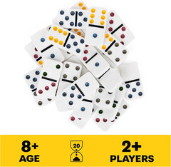 Spin Master Games Mexican Train Dominoes Set in Metal Case Classic Game