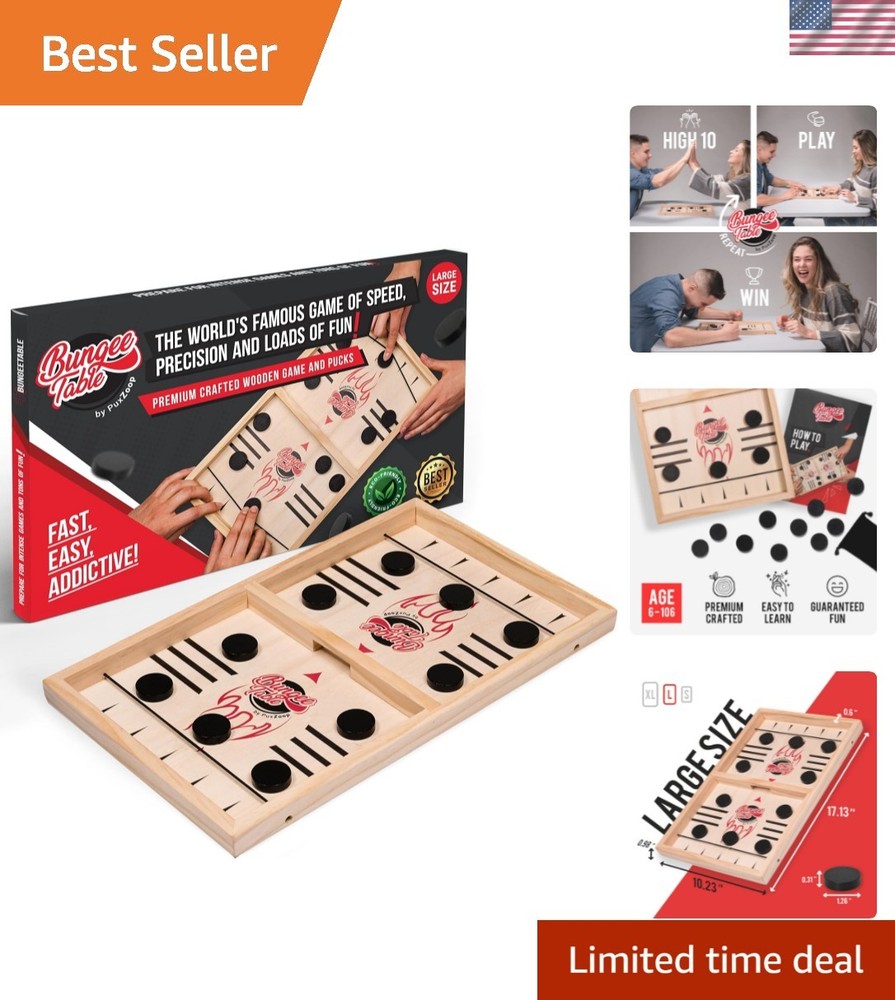 Fast Sling Puck Game – Your Speed and Accuracy with This Fast-Paced Wooden A…