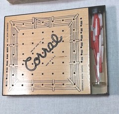 Vintage Corral Solitaire Peg Game Ranch House Midwest Western Wood Maple Board