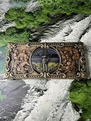 Cossacks & Modern Army Wooden Hand Carved Backgammon Set Board 9″ x 19″ + cover