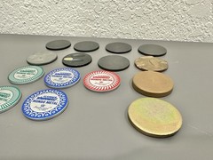 Vintage 90s Metal Pog Slammer Mix Lot – Ying Yang – 8 Ball – Peace – Wild One