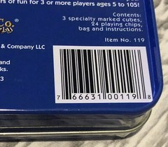 The Original LCR Left Center Right Dice Game Blue Tin George & Co NEW Sealed
