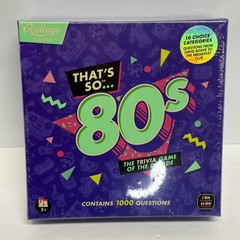Ridley’s That’s So 80s Trivia Game Party Family 1980s Music Movies Pop Sealed