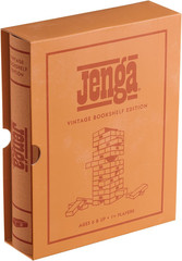 Vintage Jenga Bookshelf Edition: Classic Stacking Game for All Ages
