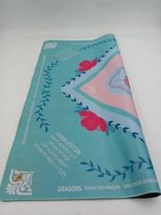 Mahjong Game Table Mat Accessory 31×31 Square Turquoise Pink Charleston Tile