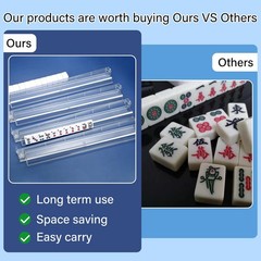 Mahjong Racks with Pushers Set of 4 Clear Acrylic Tile Racks