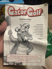 Vintage 1993 Milton Bradley Gator Golf Game Tested Works 2 Clubs 2 Balls + Instr