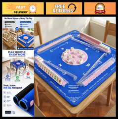 Portable Mahjong Mat Set 32″ x 32″ with 4 Pushers & Racks – Ideal for Table Game